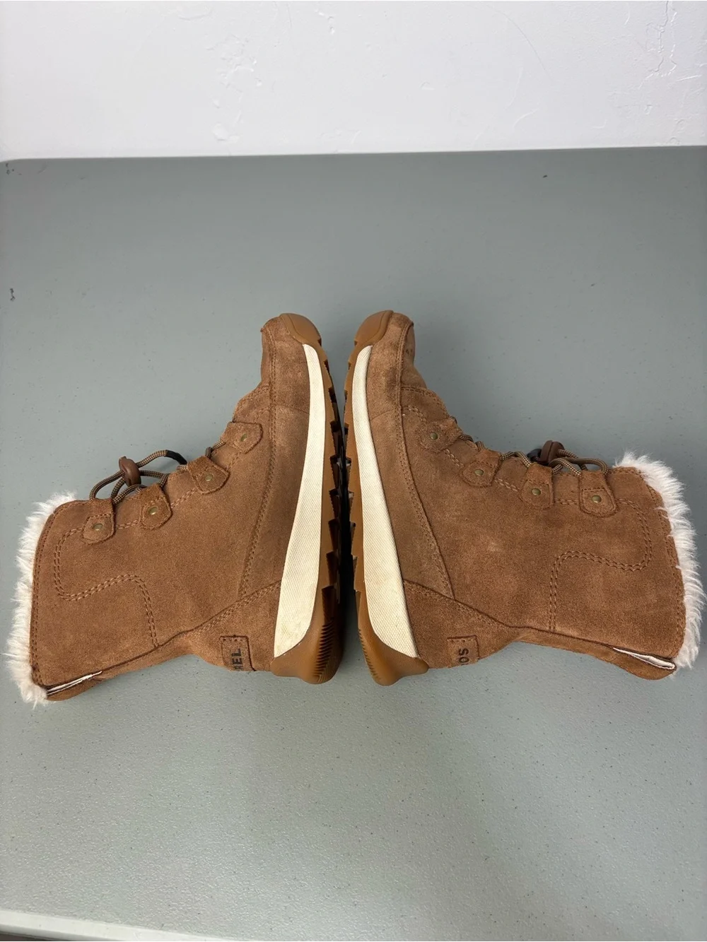 Sorel Whitney II Joan Lace Girls Boots Winter Waterproof Size 6 Snow Brown Tan